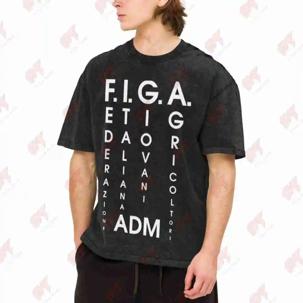 Italian Federation Of Young Farmers FIGA Vintage Washed Tee Pure Cotton T-Shirt