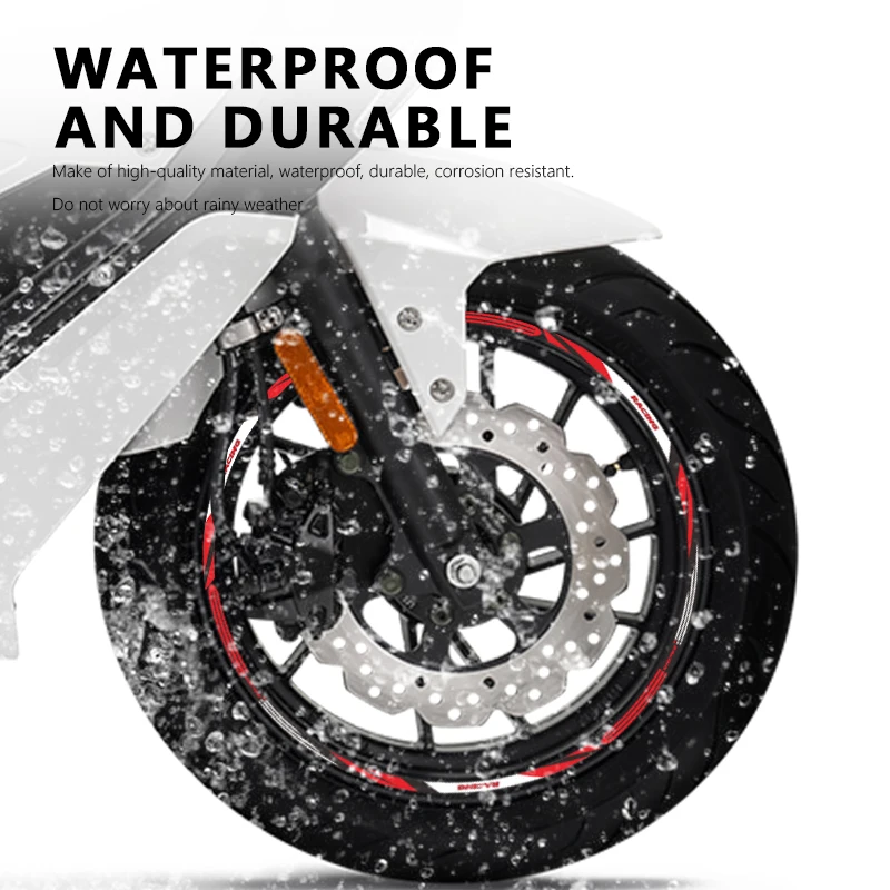 12Pcs Strip Motorcycle Wheel Sticker 13 Inch Wheel Decal Waterproof Rim Tape for Keeway Vieste 125 300 Fact Evo 125 Accessories