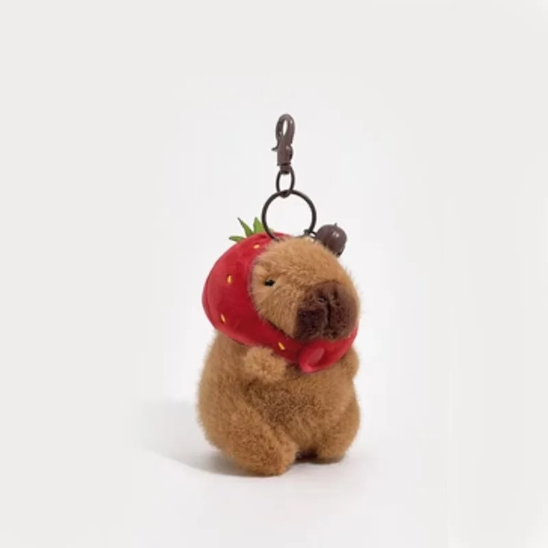 Bonito capivara chaveiro de pelúcia mochila pingente brinquedo carro chaveiro decoração acessórios kawaii boneca de pelúcia crianças presente aniversário