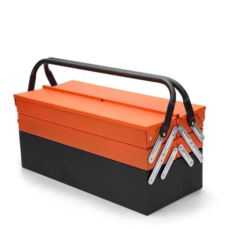 

2025 Folding toolbox - iron sheet multi-functional three-layer portable hardware storage box - auto repair tools