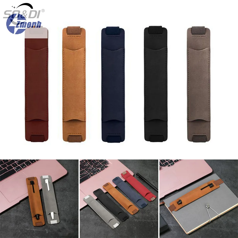 New！1Pcs Adjustable Elastic Band Pen Holder PU Leather Pen Sleeve Pouch Elastic Notebook Pen Holder 8-1.5 Inch Detachable