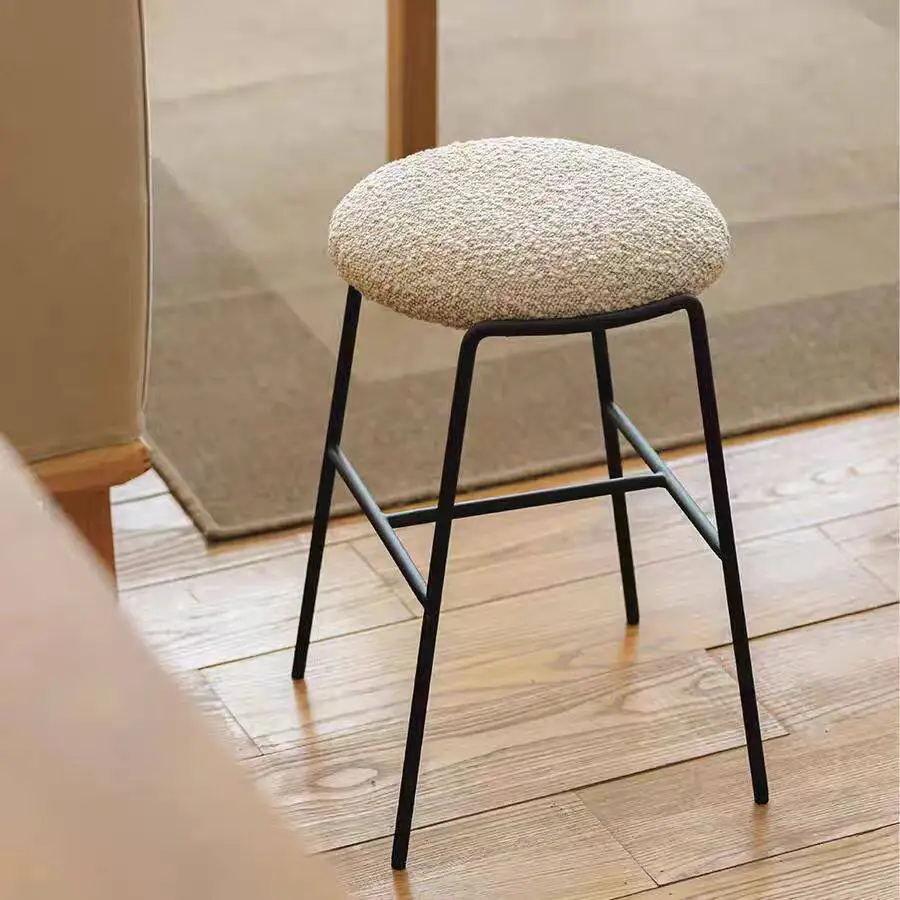 

Современный барный стул с мягкой обивкой и металлическим каркасом, стул для кухонного острова, бистро, кафе, домашнего использования