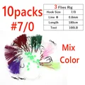 10pks 3Hooks Rig 7l0