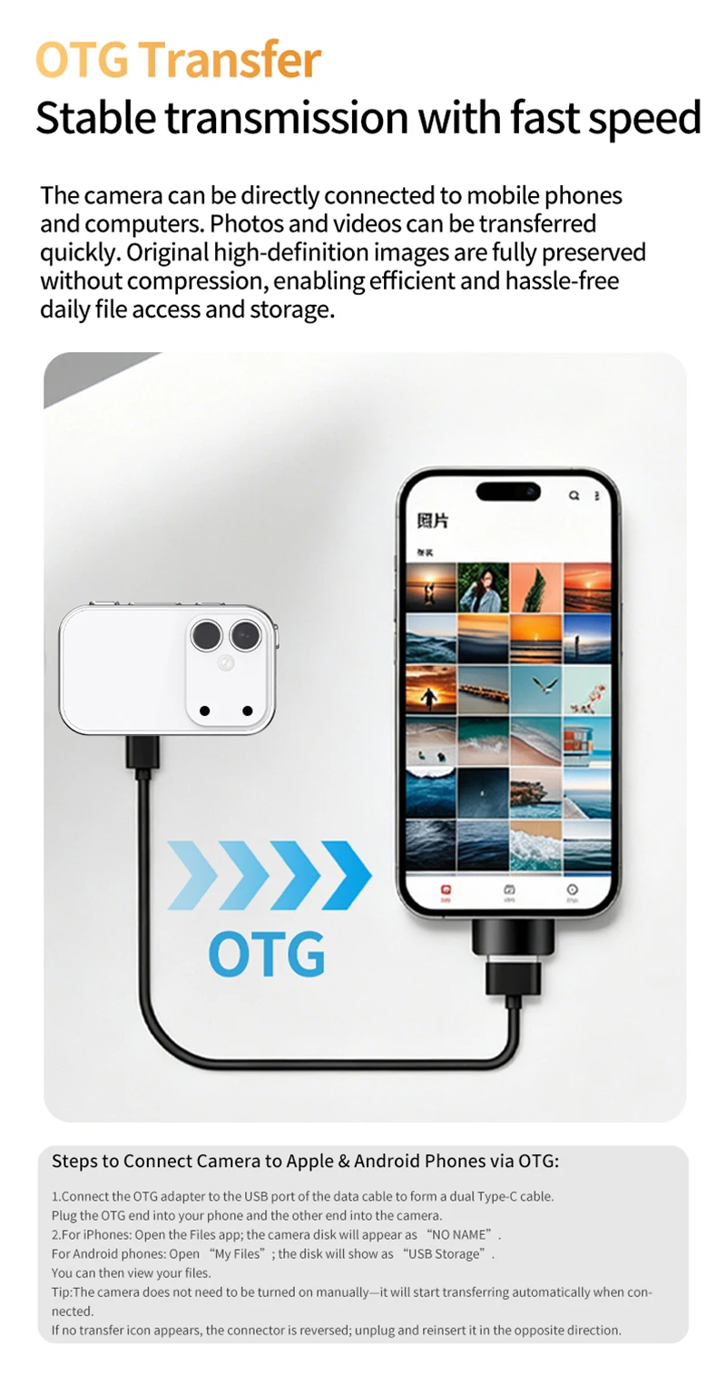 OnePus Dual-Objektiv Magnetische Daumenkamera 2.7K 1080P Pocket Sport Cam WIFI Autofokus Bodycam Tragbare Helmkamera – Detail 18