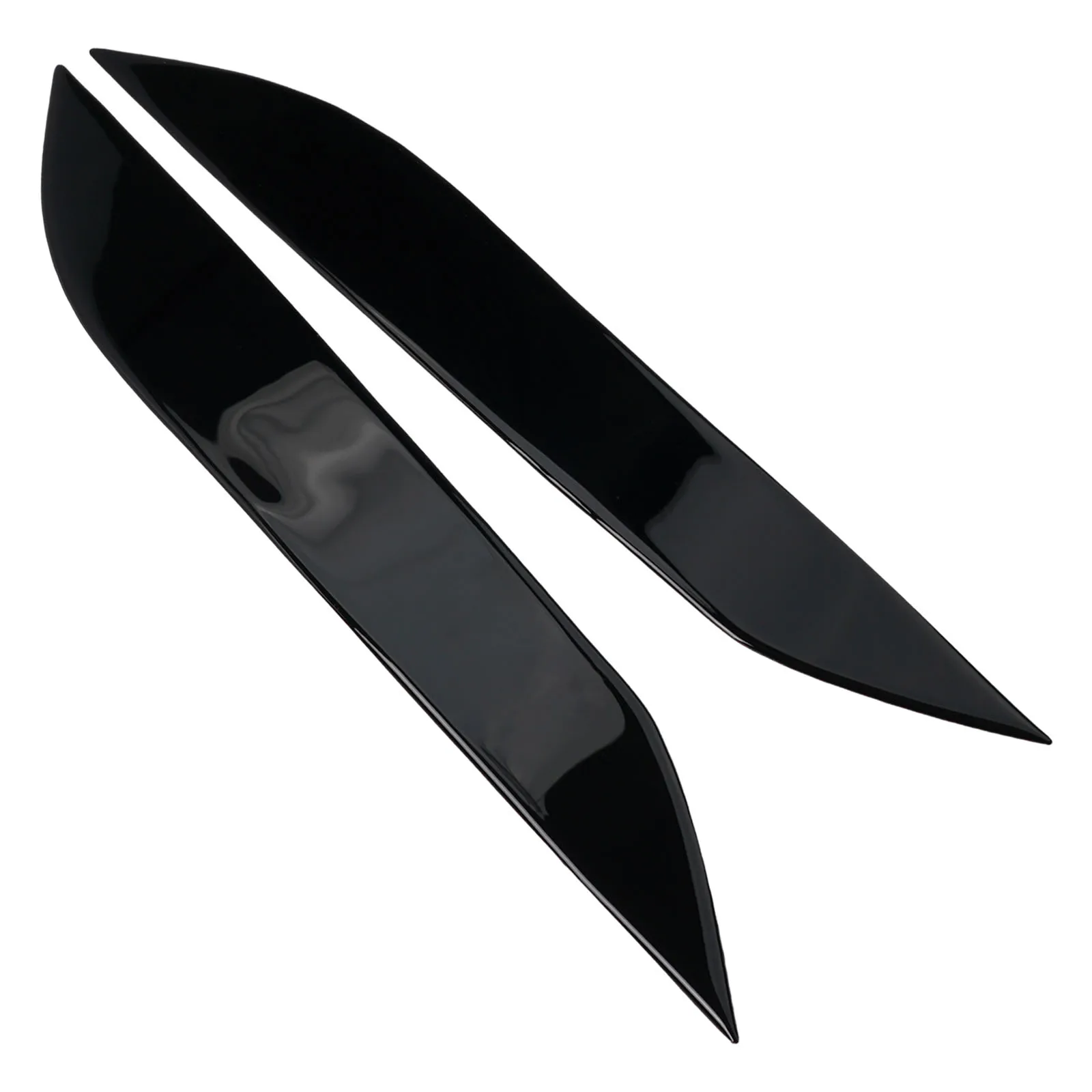 Front Headlight Eyebrow Trim 2Pcs for Nissan 350Z Z33 2006-2009 Black Plastic Lens Accent Sticker for Vehicle Restoration