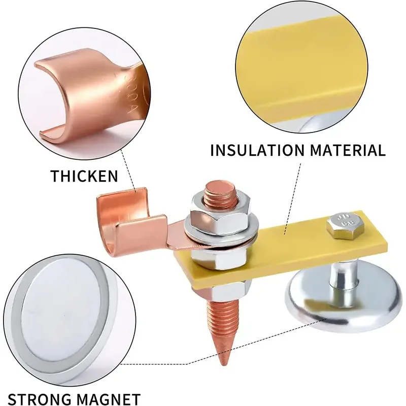 The magnetic welding head support clamp features powerful magnetism, securely holding the welding head in place to ensure stable
