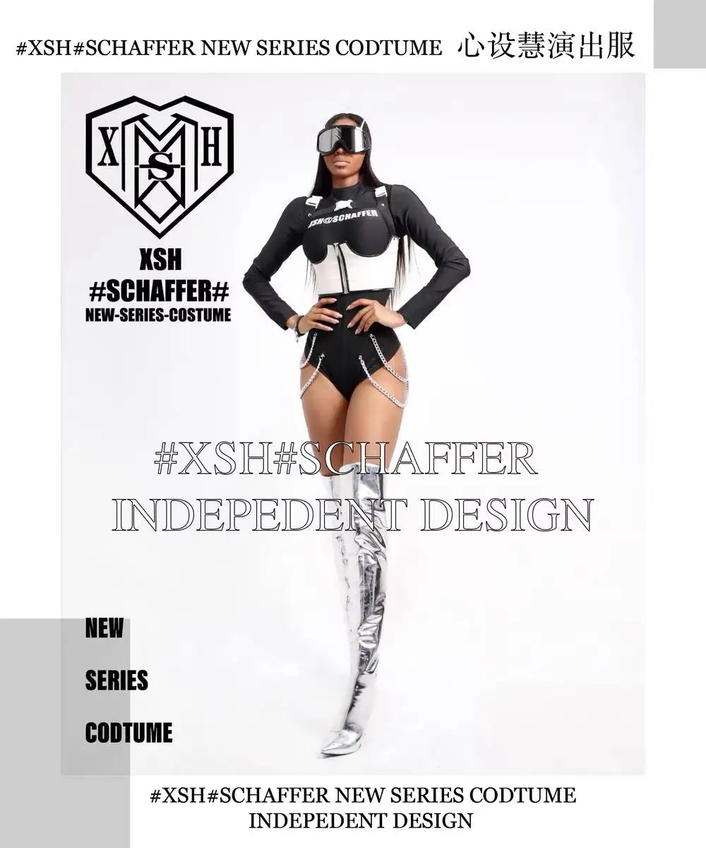Halloween Patrol New Nightclub Bar Atmosphere Women's Sporty Gogo Sexy DS Singer Performance Costume Custom view 4