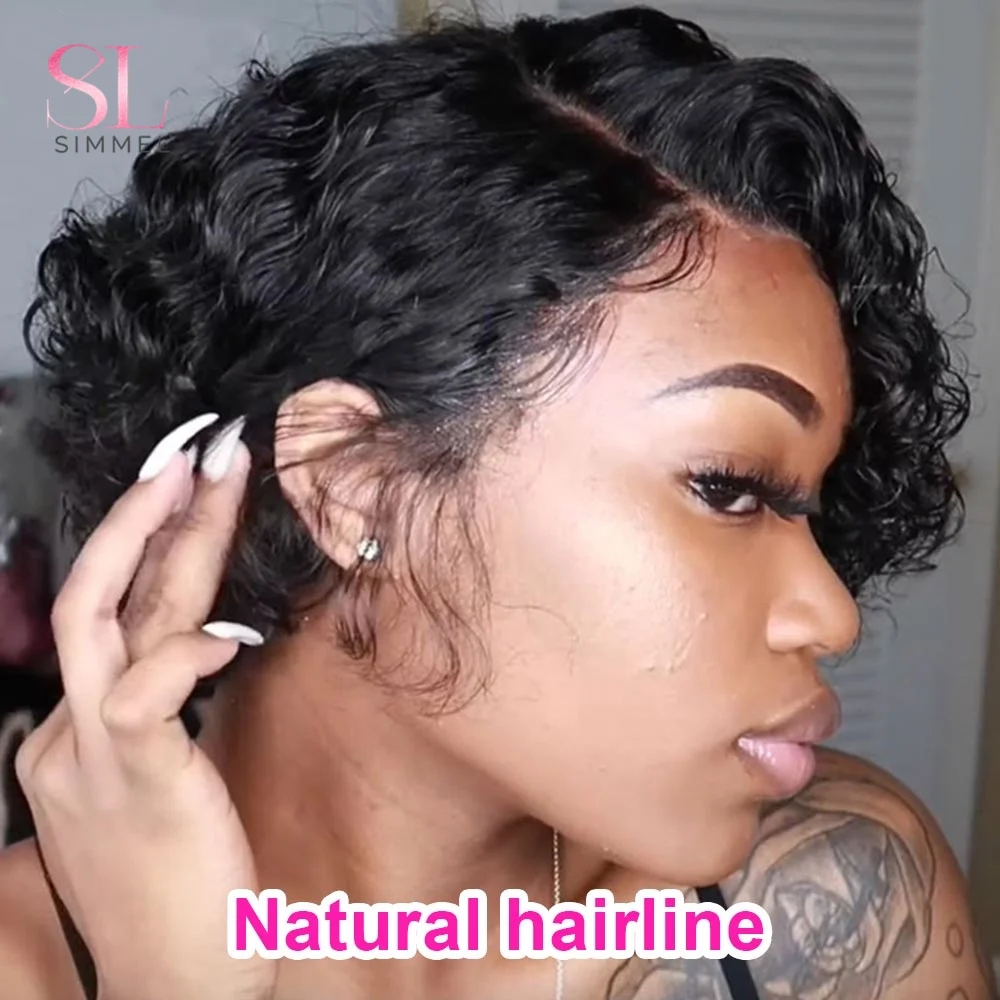 Pixie Cut Wig Human Hair 13x1 Lace Frontal Wigs Human Hair Short Bob Human Hair Wigs For Black Women Lace Front Human Hair Wig