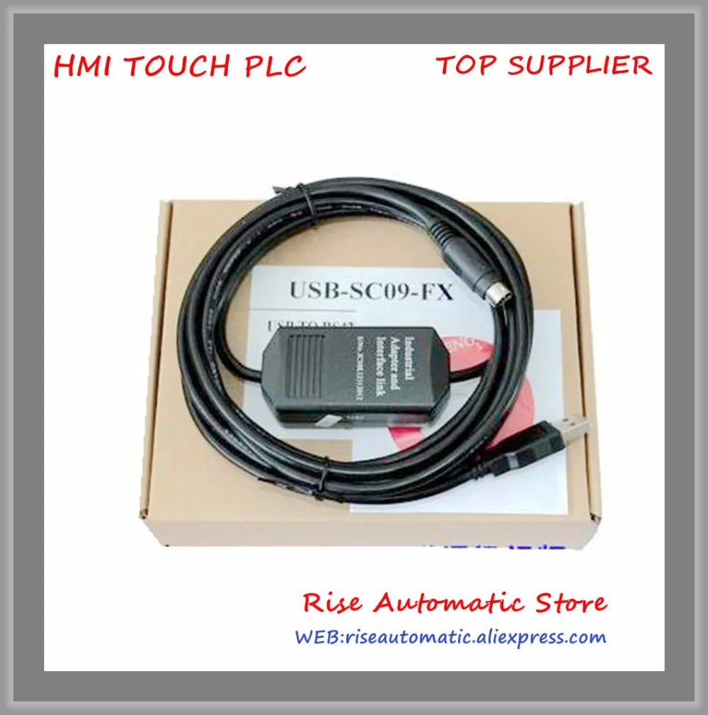 For FX1N FX2N FX1S FX3U Series PLC Programming Cable USB-SC09-FX Download Cables USB To RS422 Adapter Support Win7