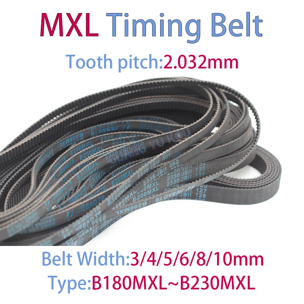 

MXL Timing Belt Width3~10mm B180MXL B193MXL B195MXL B196MXL B200MXL B205MXL B206MXL B215MXL B220MXL B222MXL B225MXL B228~B230MXL