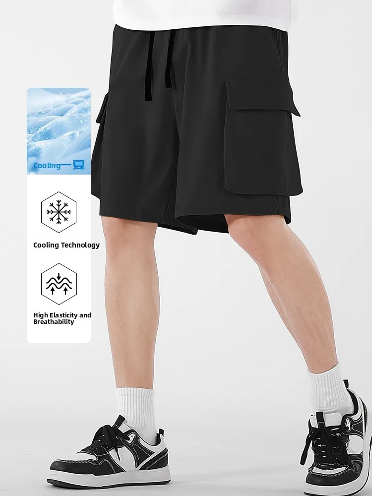 Loose Fit Outdoor Sports Shorts Men's Summer Casual Hiking Five-Quarter Length Quick-Dry Workwear Style City Walk Casual