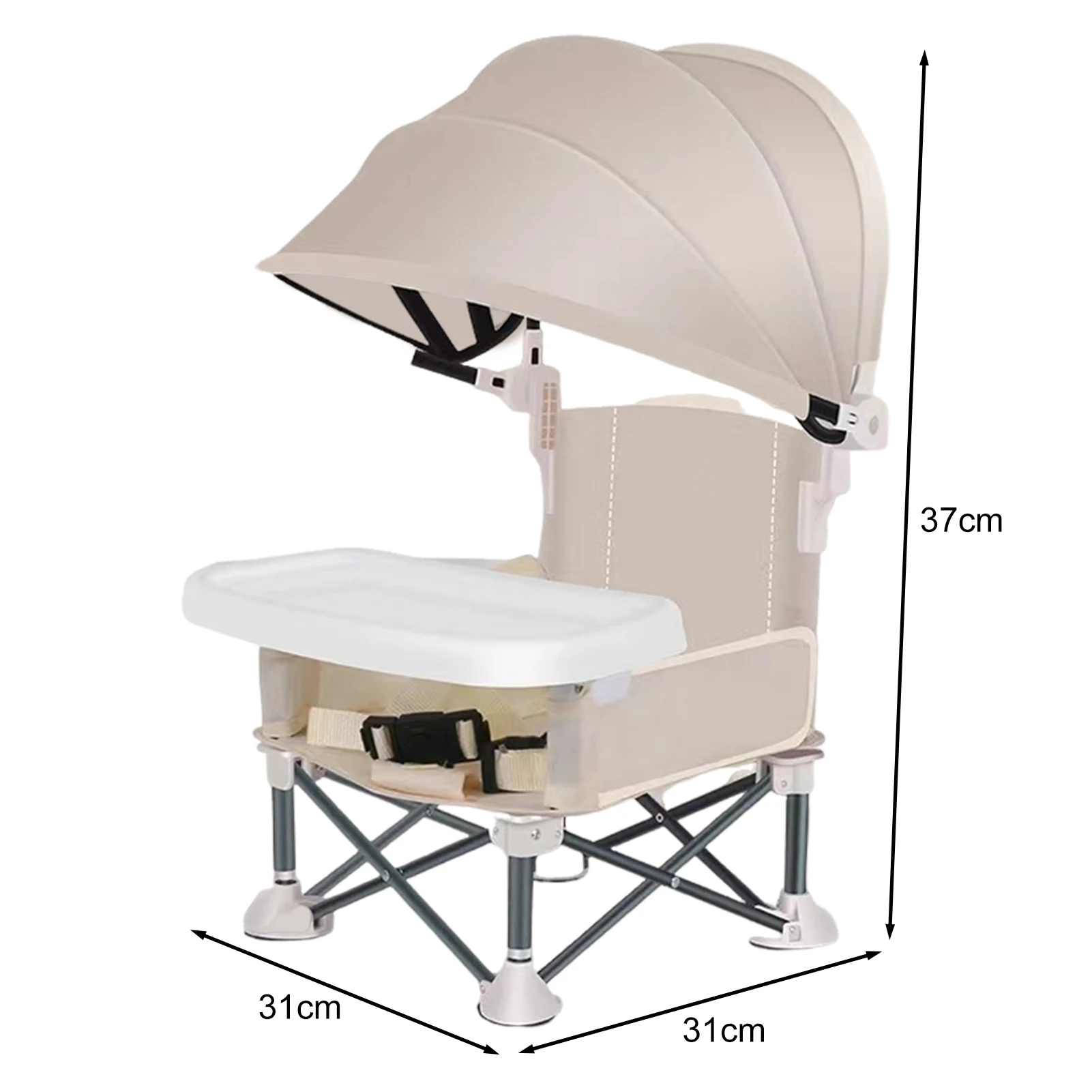 Aluminium Alloy Foldable Portable Compact Baby Chair With Safe Belt For Indoor Outdoor Use Easy Travel For Camping Picnics