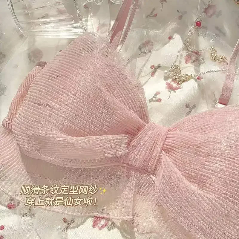حمالات صدر دانتيل شبكية مع قوس للنساء ، حمالة صدر ، ملابس داخلية ، مثيرة ، حلوة ، لطيفة ، جيدة التهوية ، ناعمة ، طقم ملابس داخلية