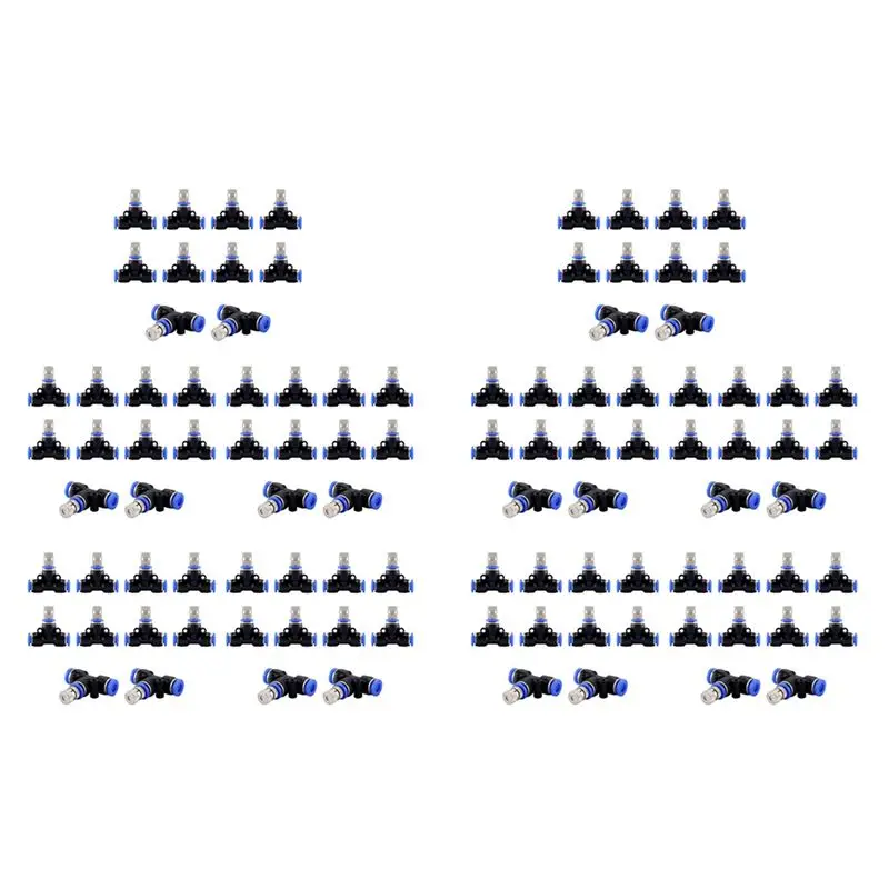 ABWZ-Misting Nozzle Kit 1/4-Inch With Nozzle Spray Cooling Device Connectors For Outdoor Water Mister Cooling System 100Pcs