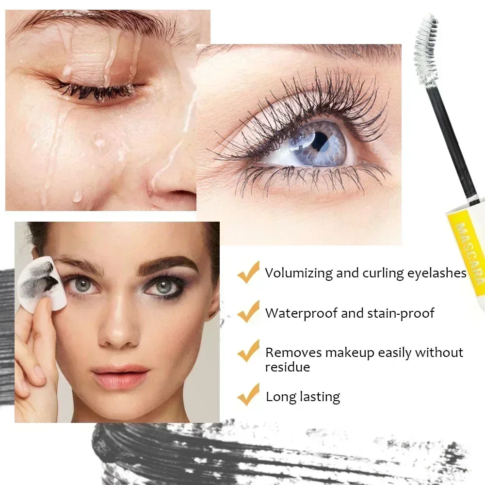 DNM 4 Color Mascara Curly Lengthen Thick Eyelash Waterproof Moisturize Lasting Big Volume Mascara Party Festival Cosmetics 12ml