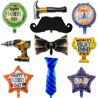 1 Happy Father's Day Foil Balloon Super Dad Trophy Tie Shape Foil Balloon Father Birthday Party Decoration Cartoon Toy
