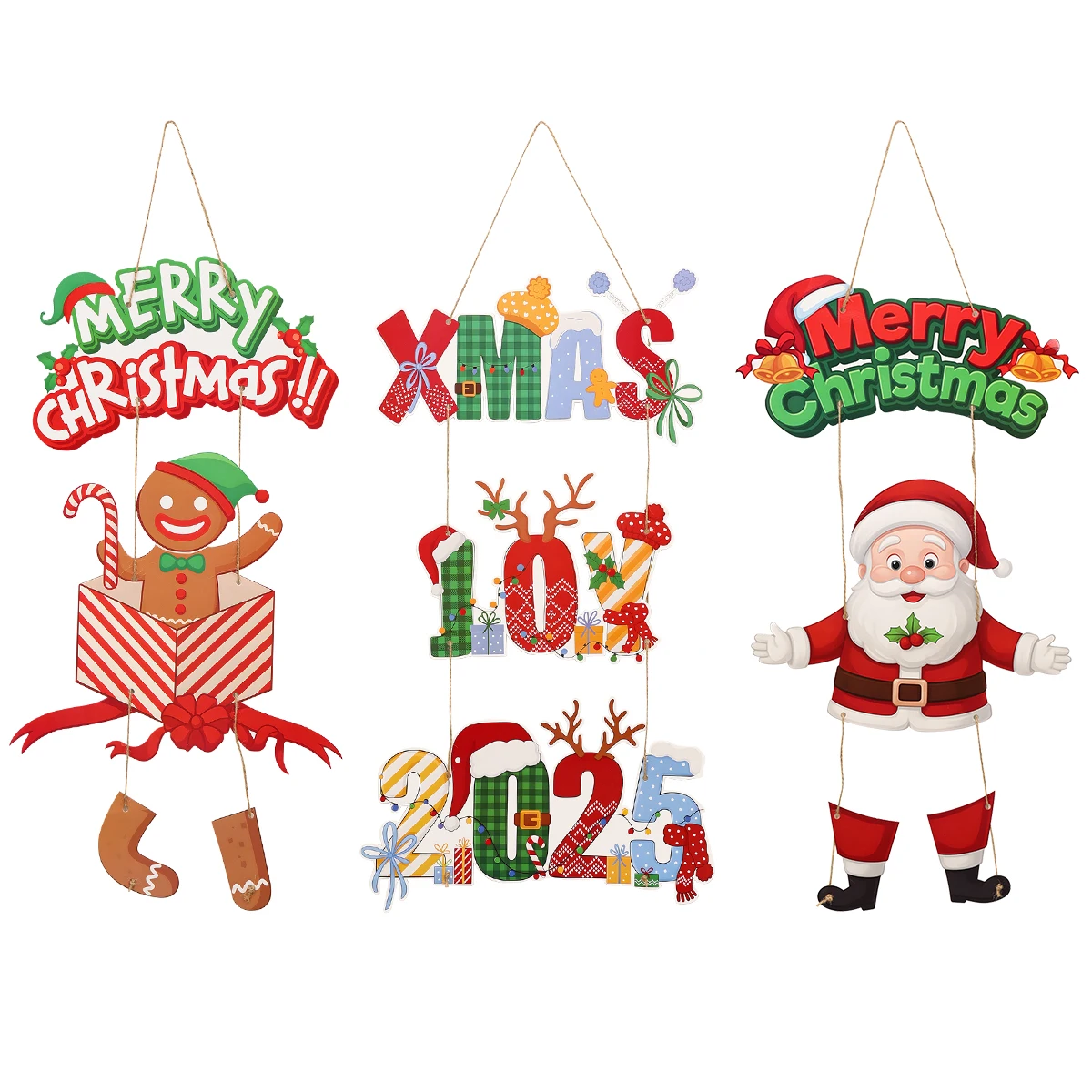 

Christmas Door Hanging Banner Merry Christmas Decoration for Home 2025 Pendant Xmas Paper Door Hanging Navidad Natal New Year