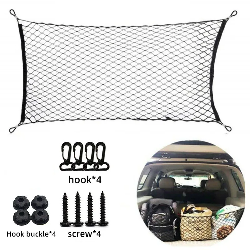 Universal Car Trunk Net Elastic Luggage Net Cargo Organizer Storage Nylon Mesh Nets Stretchable Car Interior Mesh Network Pocket