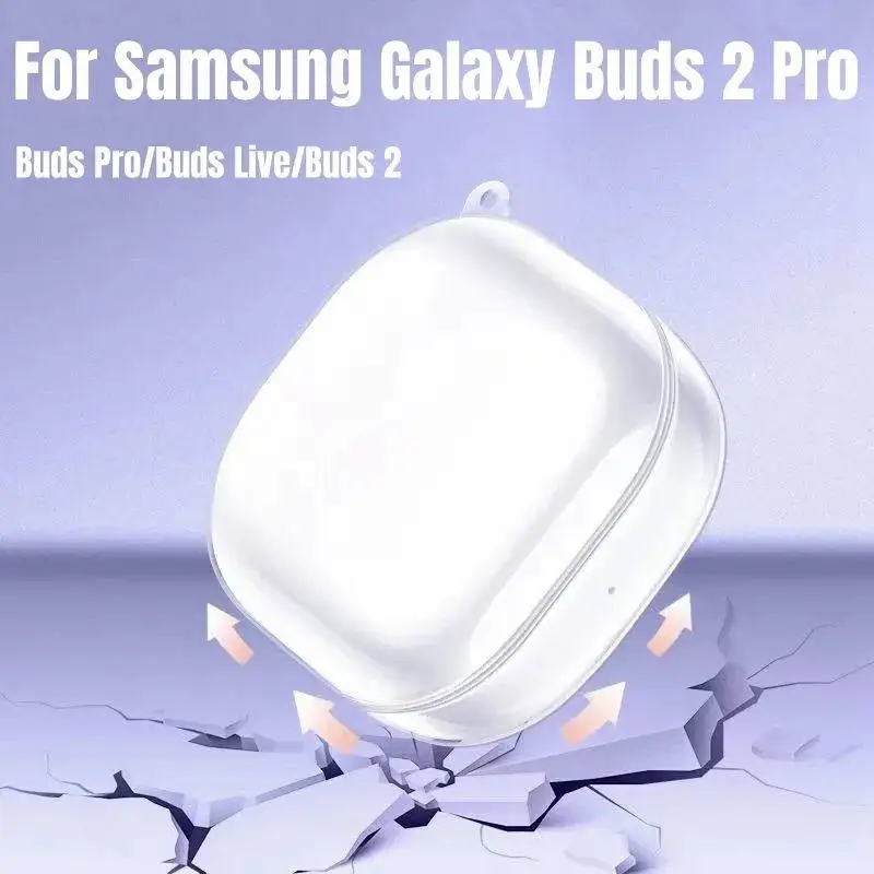 Clear Protective Case for Samsung Galaxy Buds 2 Pro Glitter Silicone Earphone Shockproof Cover for Galaxy Buds Live/Buds 2pro