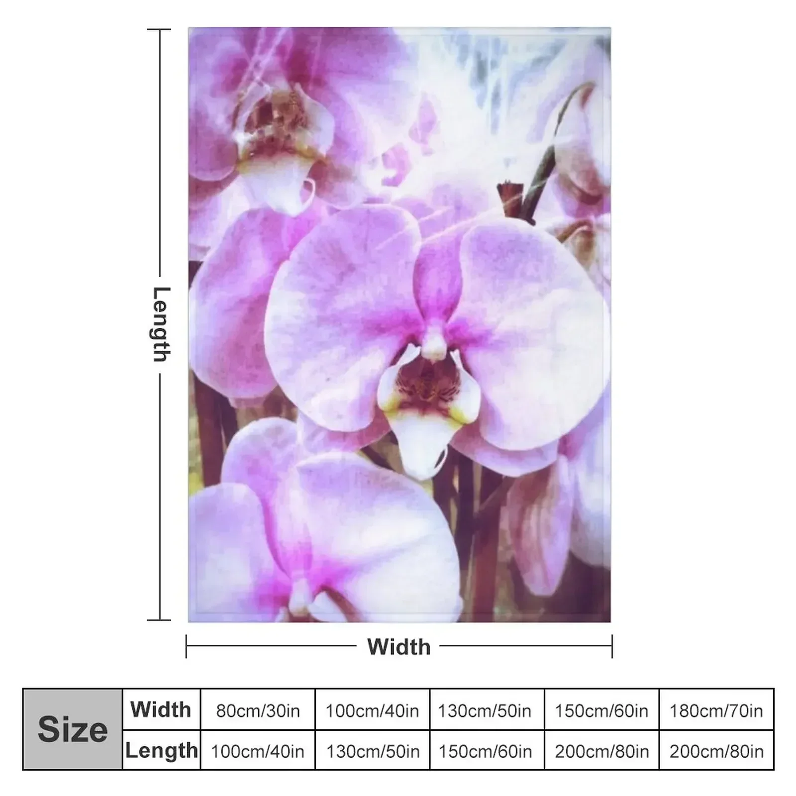 Purple or Pink Orchids Throw Blanket Plush Shaggy anime Warm Blankets