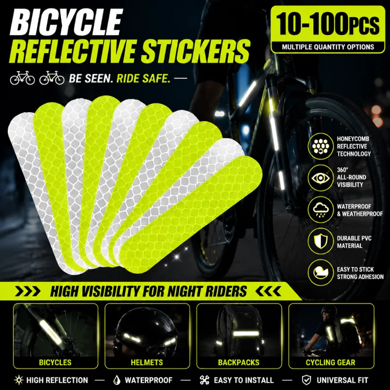 Cycling High Gear - Bicycle Reflective Stickers High Visibility Waterproof