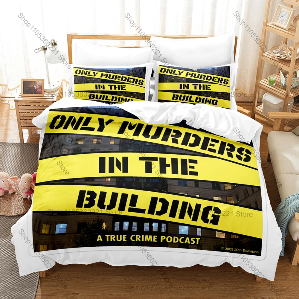 Only Murders in The Building Fan Merch Duvet Cover + 2 Pillowcases, Stylish Print Bedding for Series Lovers Collection