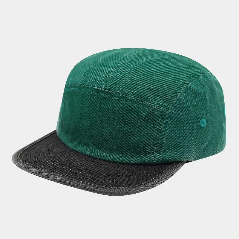 Individuell bedruckte, bestickte Logo-Baseballkappe aus gewaschenem Baumwollstoff, Fünf-Panel-Design mit flachem Schirm, Hip-Hop-Stil, Retro-Straßenmode, lässige Baseballkappe für Männer und Frauen. – Detail 7