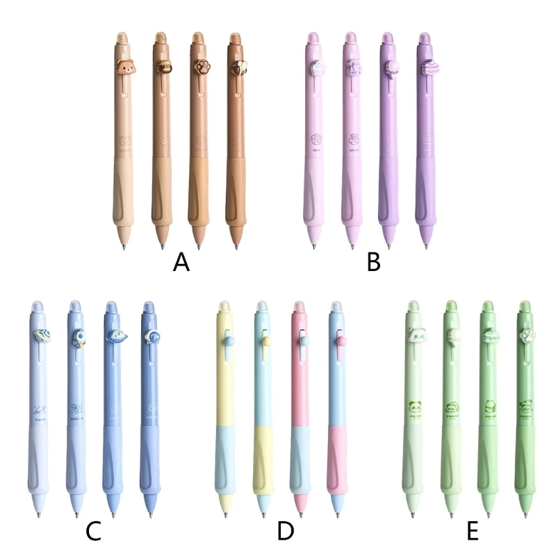 4x Gel Pen Quick-Drying 0.5mm Retractable Neutral Pen Press Pen Creative Erasable Pen Pen Smooth Writing Pen