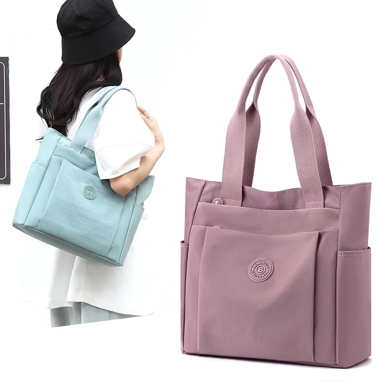 Simply Nylon Tote Bag Women Casual Shoulder Bag Handbag for Mom College Students Books Holder Work Travel Everyday Use Bags view 3