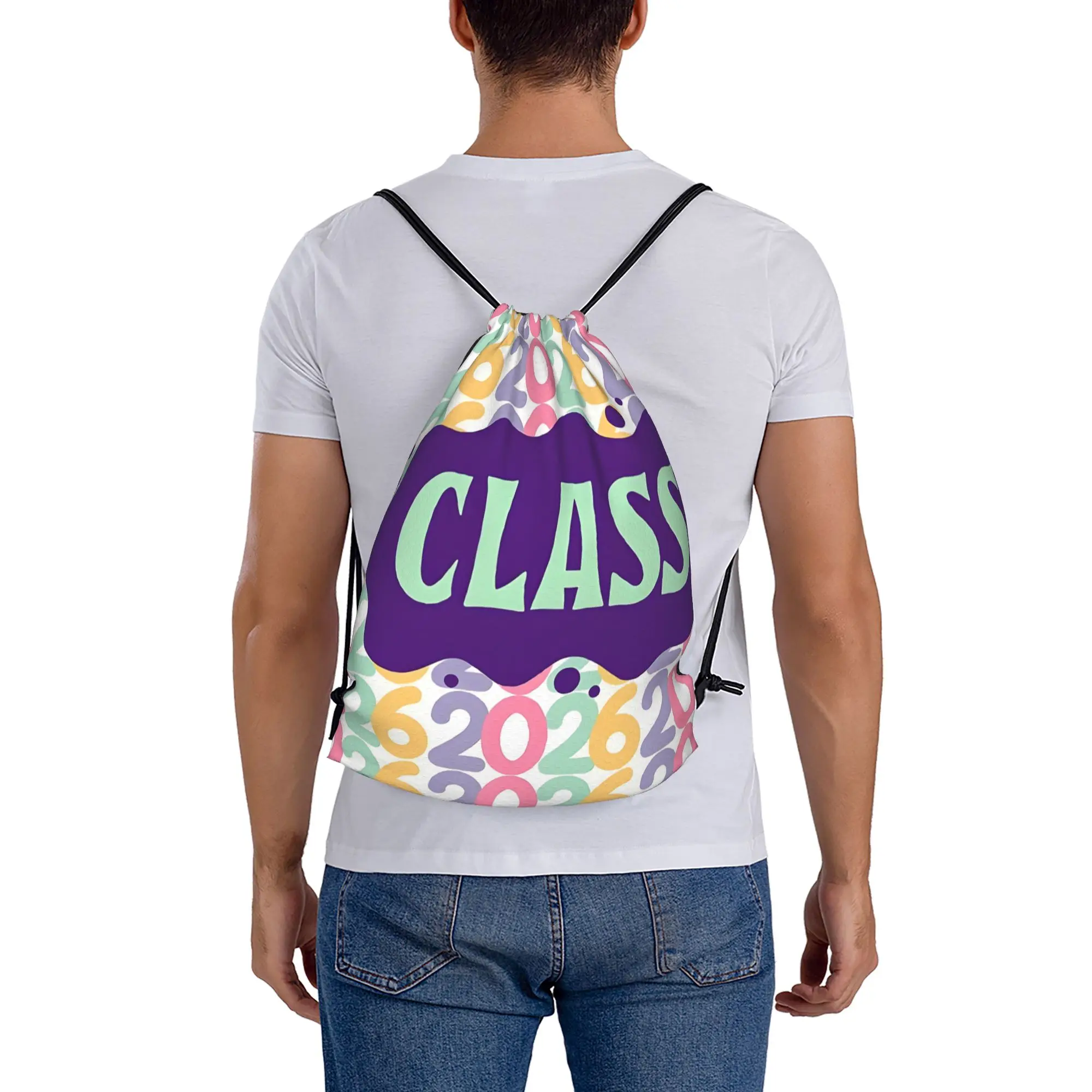 Class Of 2026 Green Graduation in 2026 Drawstring Bags Hiking Unisex Storage Organize Bundle Pocket Rope Bag