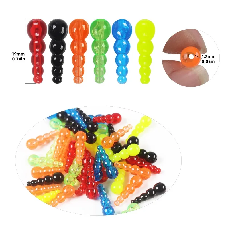 10PCS Fishing Gear Bead Stopper Lure Outdoor Fishing Accessories Colorful Eye-catching Stacked Bead Positioning Fishing Supplies