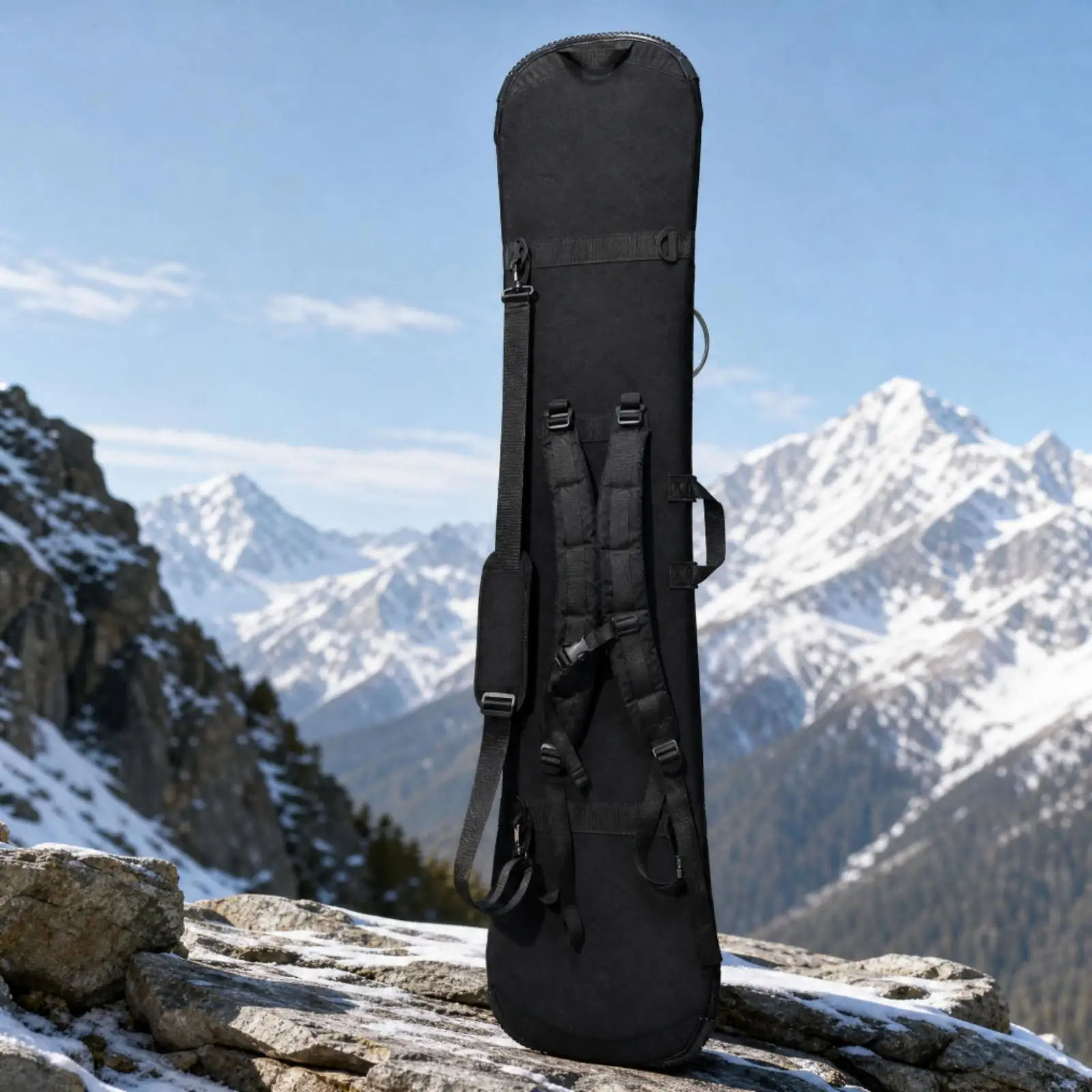 Snowboard Transport Bag with Detachable Straps and Waterproof Chloroprene Rubber Sleeve for Travel and Storage Use