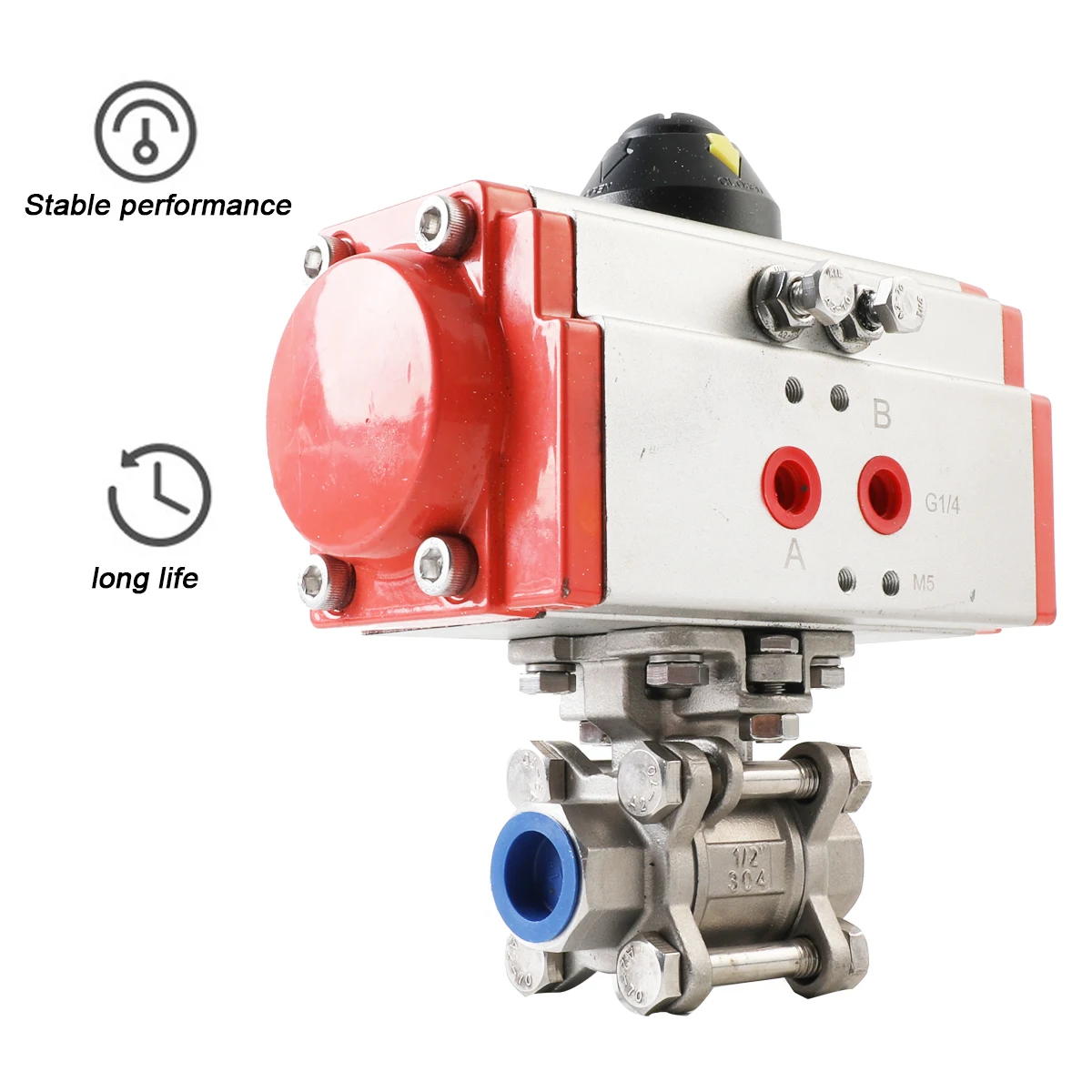 Single Acting Pneumatic Air Actuated Ball Valve 1/2