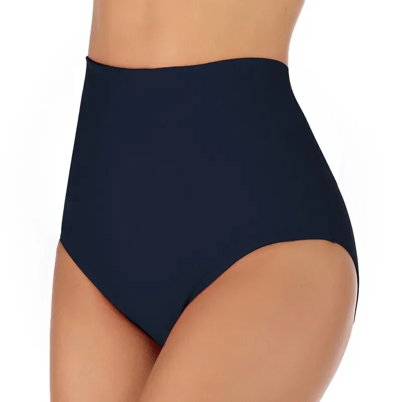 Slip da bagno pieghettati estivi da donna New Fahsion Casual Simple Solid Colors pantaloncini da bagno Sexy pantaloncini da spiaggia elastici alti costumi da bagno