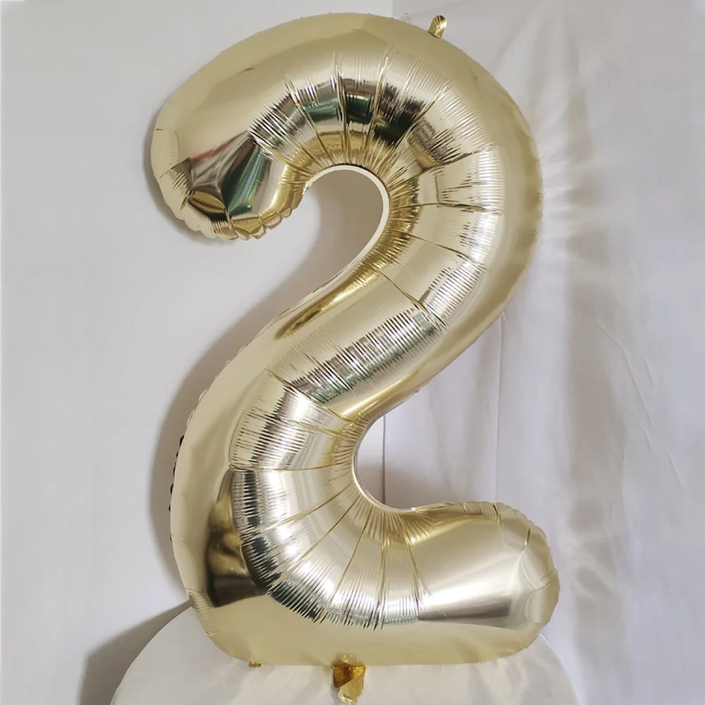 1pc 40inch Light Gold Black Cream Green Number Balloons Figure Helium Balloon Digit Birthday Party Decorations Baby Shower Toys