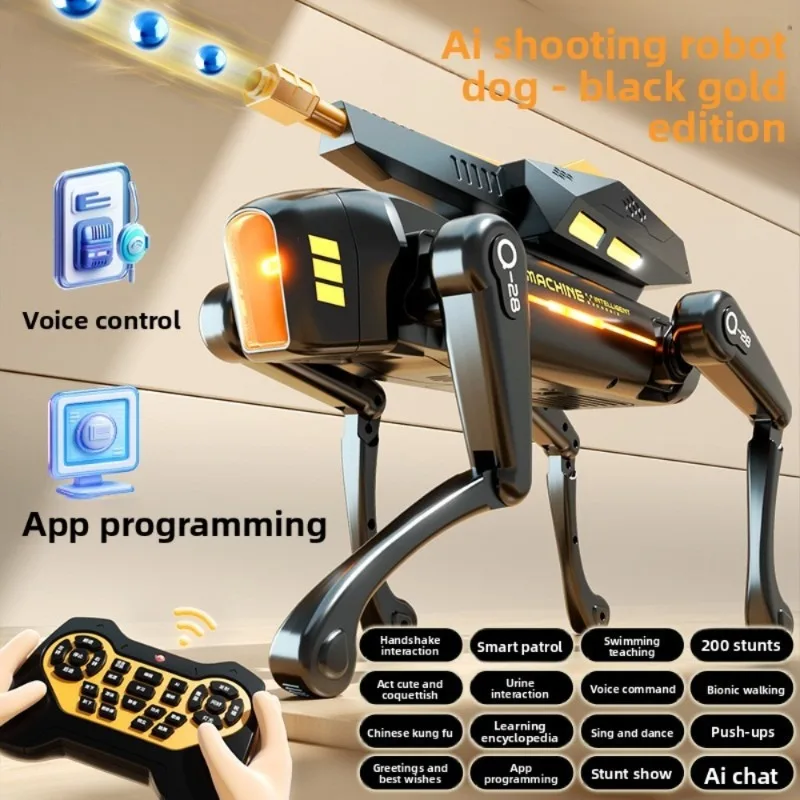 หุ่นยนต์สุนัขอัจฉริยะ AI รุ่นใหม่ - ของเล่นควบคุมระยะไกลแบบไฟฟ้า พร้อมการตั้งโปรแกรมด้วยมือ ของขวัญสำหรับเด็กผู้ชาย