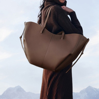 Luxury women's commuting single shoulder wing bag, new large capacity leather tote bag, single shoulder crossbody bag
