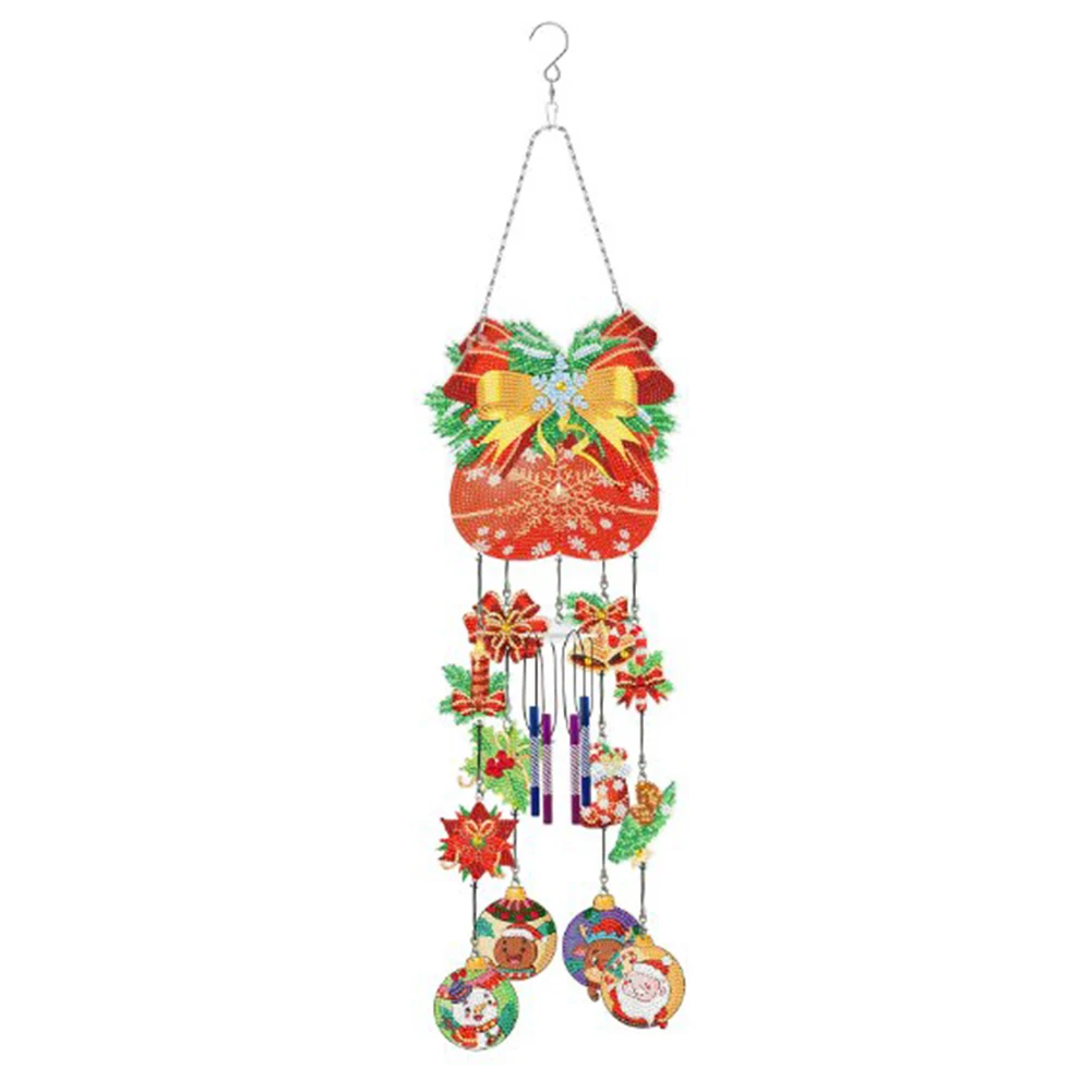 DIY Wind Chime Kit 5D Diamond Art Hand-eye Coordination Parent-child Activity Special-shaped Diamonds Holiday Decoration