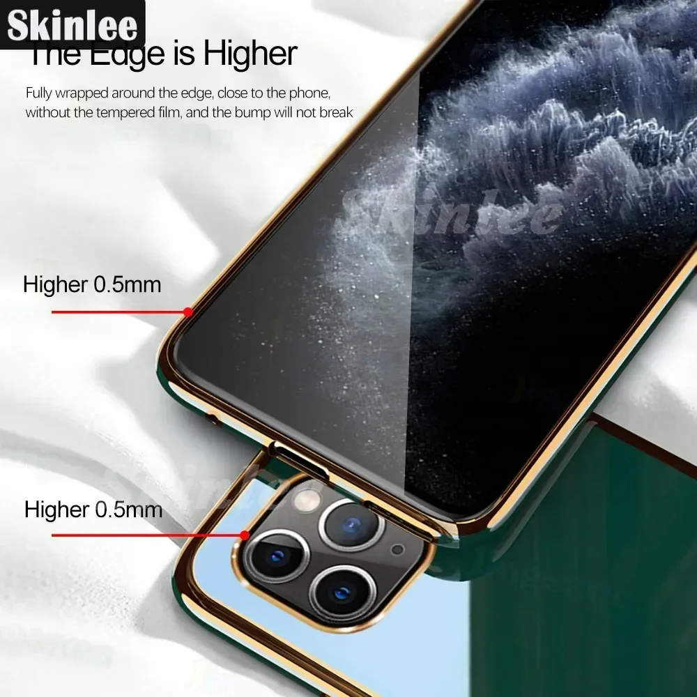 Skinlee For Samsung Galaxy S24 FE fe s24 Case Solid Color Square Plating Frame Soft Cover For Samsung S23 FE 20FE Back Coque