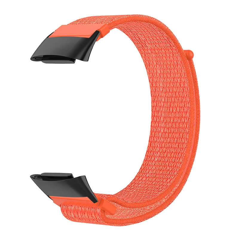 

Elastic Nylon Watch Band Adjustable Hook and Loop Strap for Fitbit Charge 6 / 5 - Orange