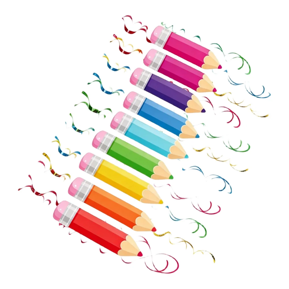 Spiral Pencil Paper Decorations for School Year Beginning Classroom Organization and Learning Space Enhancement
