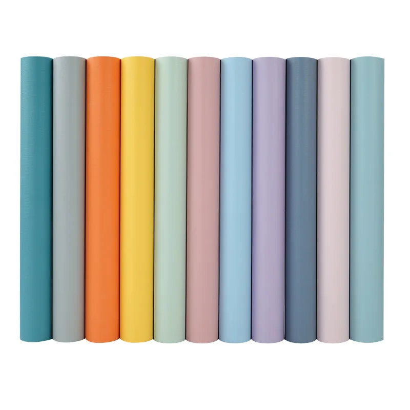 

Macaron wallpaper self-adhesive self-dipping bedroom warm home renovation sticker solid color wallpaper waterproof