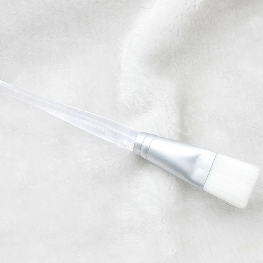 مجموعة فرش قناع الوجه الكريستالية الشفافة المكونة من 3 قطع، متينة ومريحة لمنصعب الوصول إلى المناطق والحواجب والشفاه والأنف باللون الأبيض