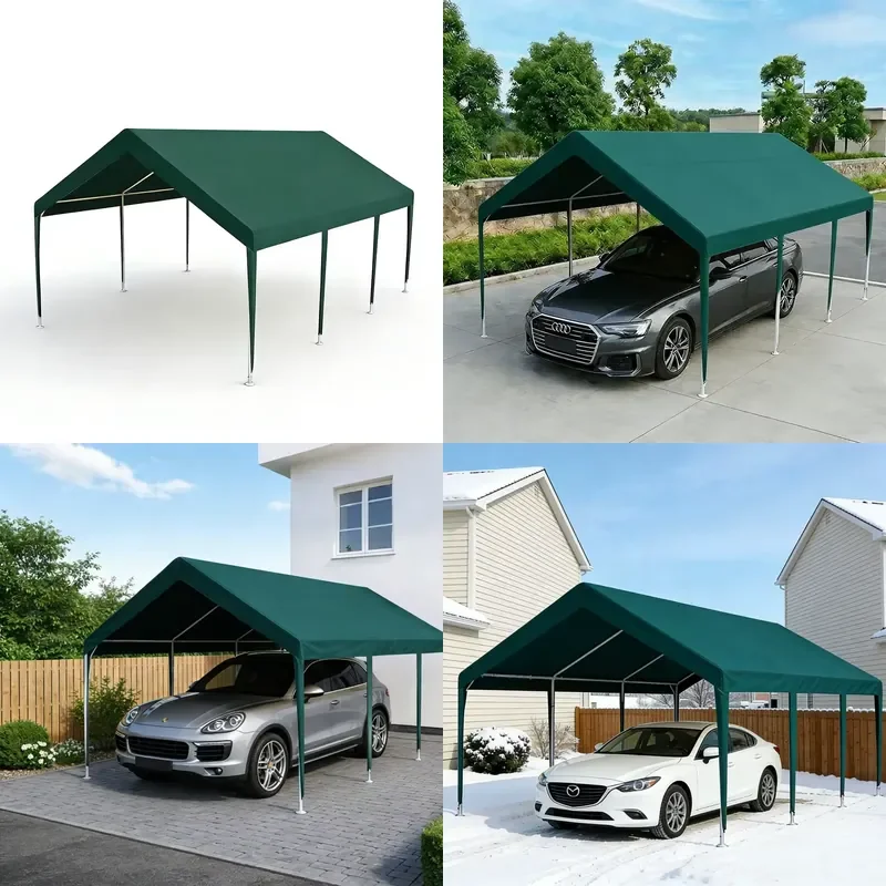 Waterproof UV Protected Carport Easy Assembly Outdoor Shelter for Driveway Garden Backyard Parking Exhibition Tent Canopy