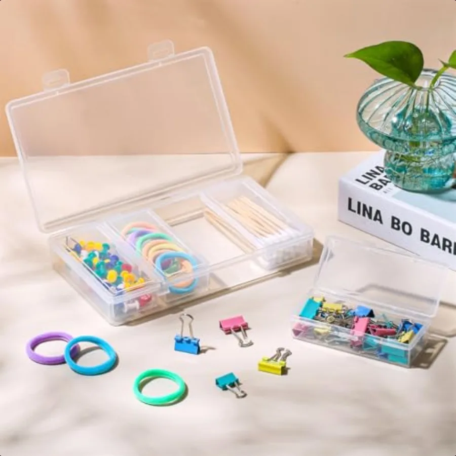 Dispenser portatile per batuffoli di cotone da viaggio con coperchio Contenitori per organizer in plastica piccoli 4 in 1 per batuffoli di cotone