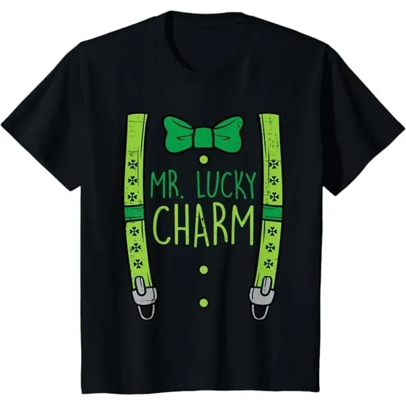 Kids Mr Lucky Charm Suspenders St Patricks Day Boys Kids Toddlers T-Shirt