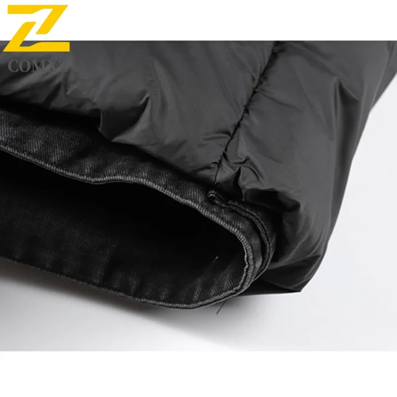 COMXZ Trendy Hooded Down Jacket Unisex Fake Two-Piece Korean Fashion Style Coat Climbing Plus Size Winter Wear Puffer Jacket