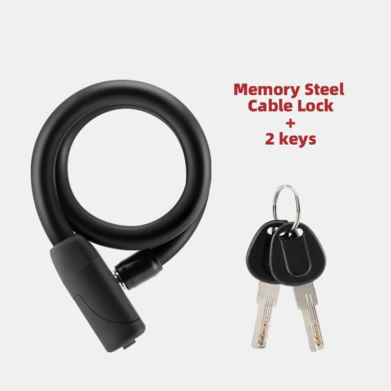 ROCKBROS MTB Road Bike Lock Memory Steel Cable Lock Bicycle Anti-theft Lock Key Chain Multifuction Portable Folding Bicycle Lock