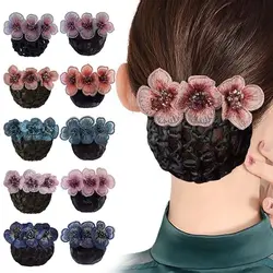 Clean For Eye Shadow Primer for Women Hair Net Rose Spring Clip Bun Cover Hair Accessories Hair Net Hair Bun Bow Crochet Snood