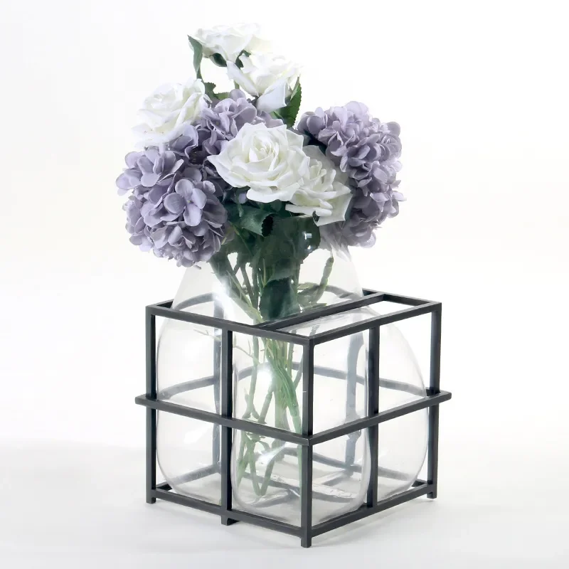 Modern Transparent Glass Vase Creative Hydroponic Flower Pot Minimalist Desktop Decoration For Living Room Home Ornament